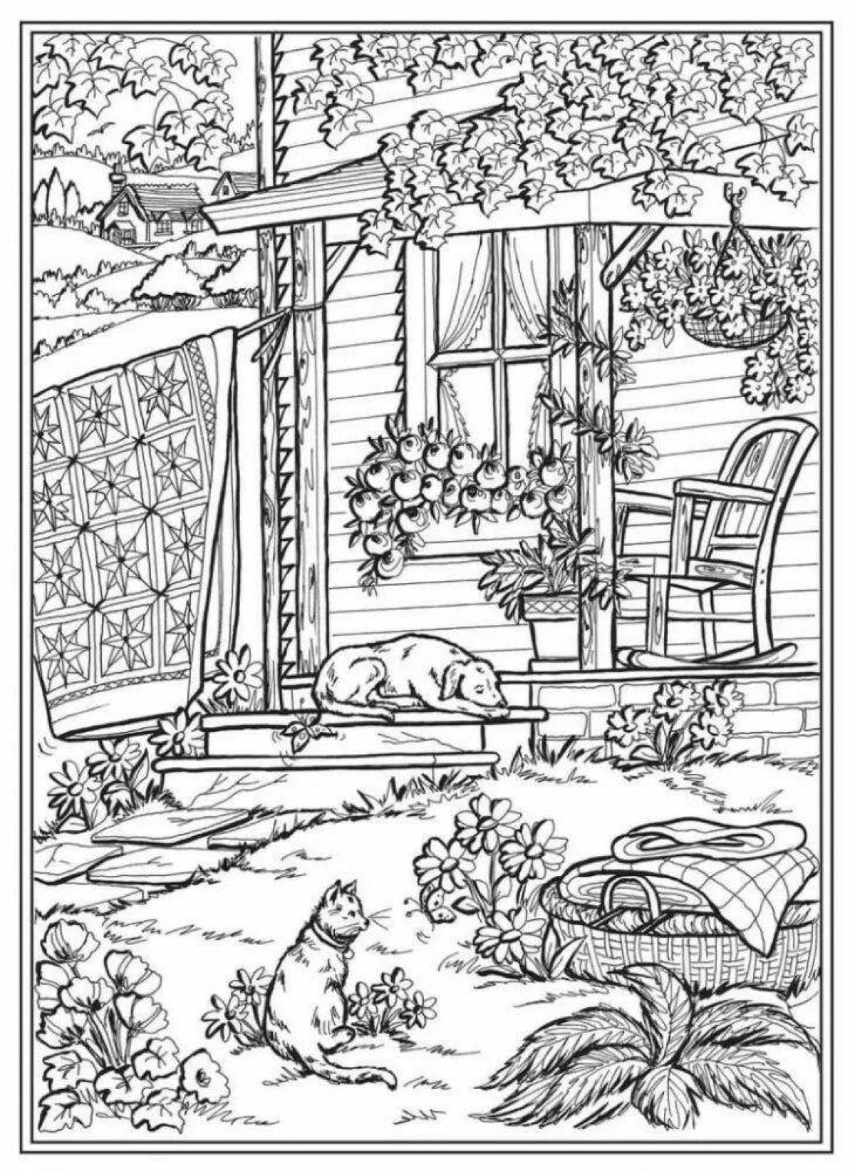 Delightful yard coloring book