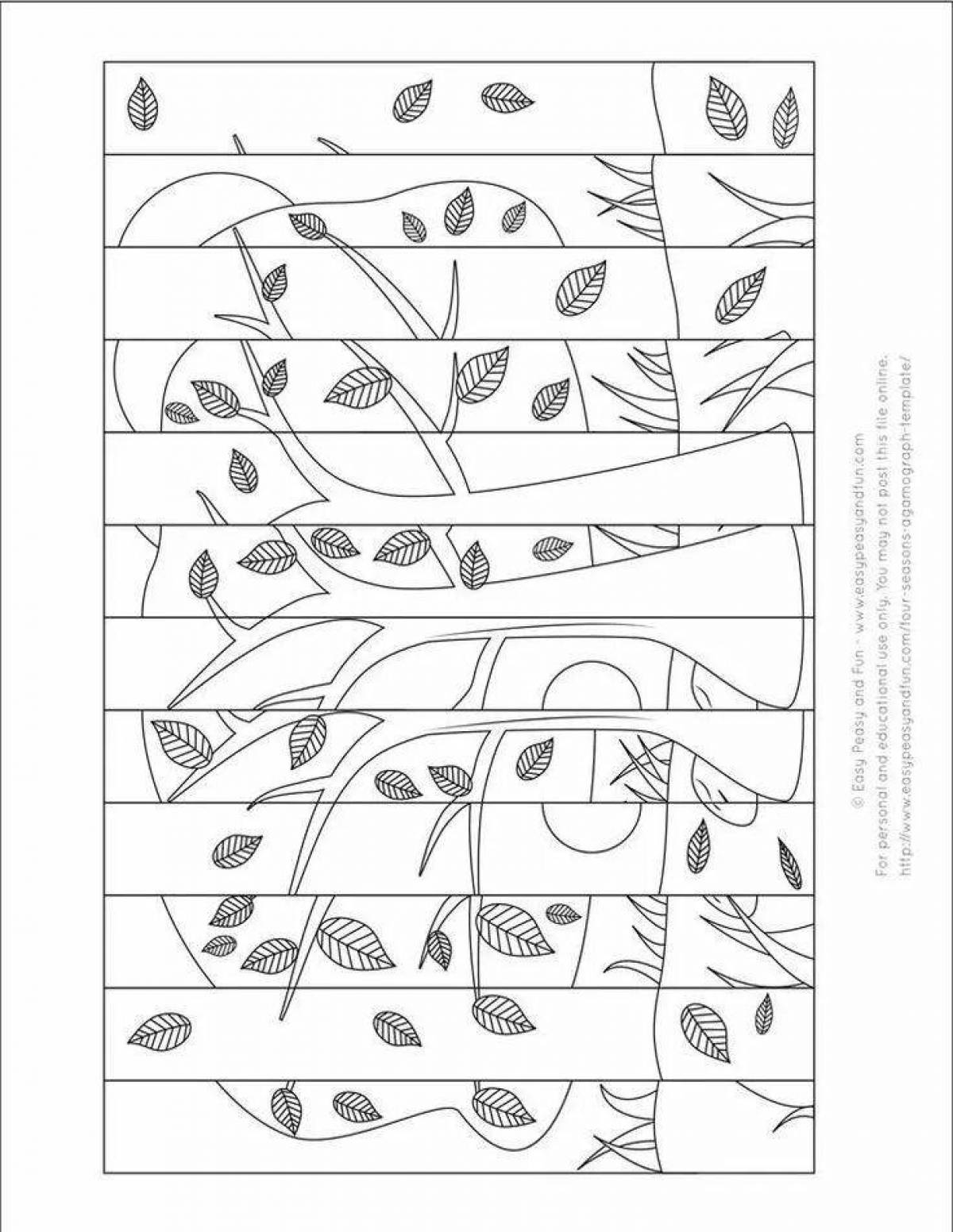 Playful agamograph coloring page