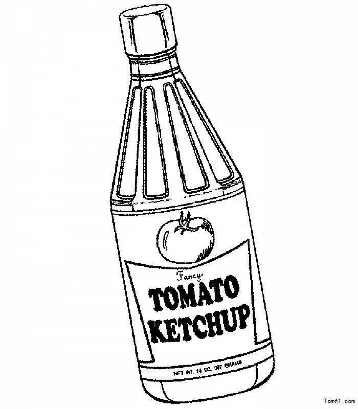 Holiday ketchup coloring page