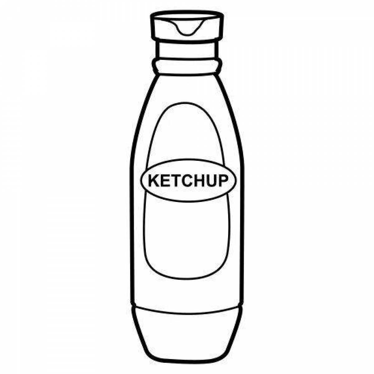 Fancy ketchup coloring page