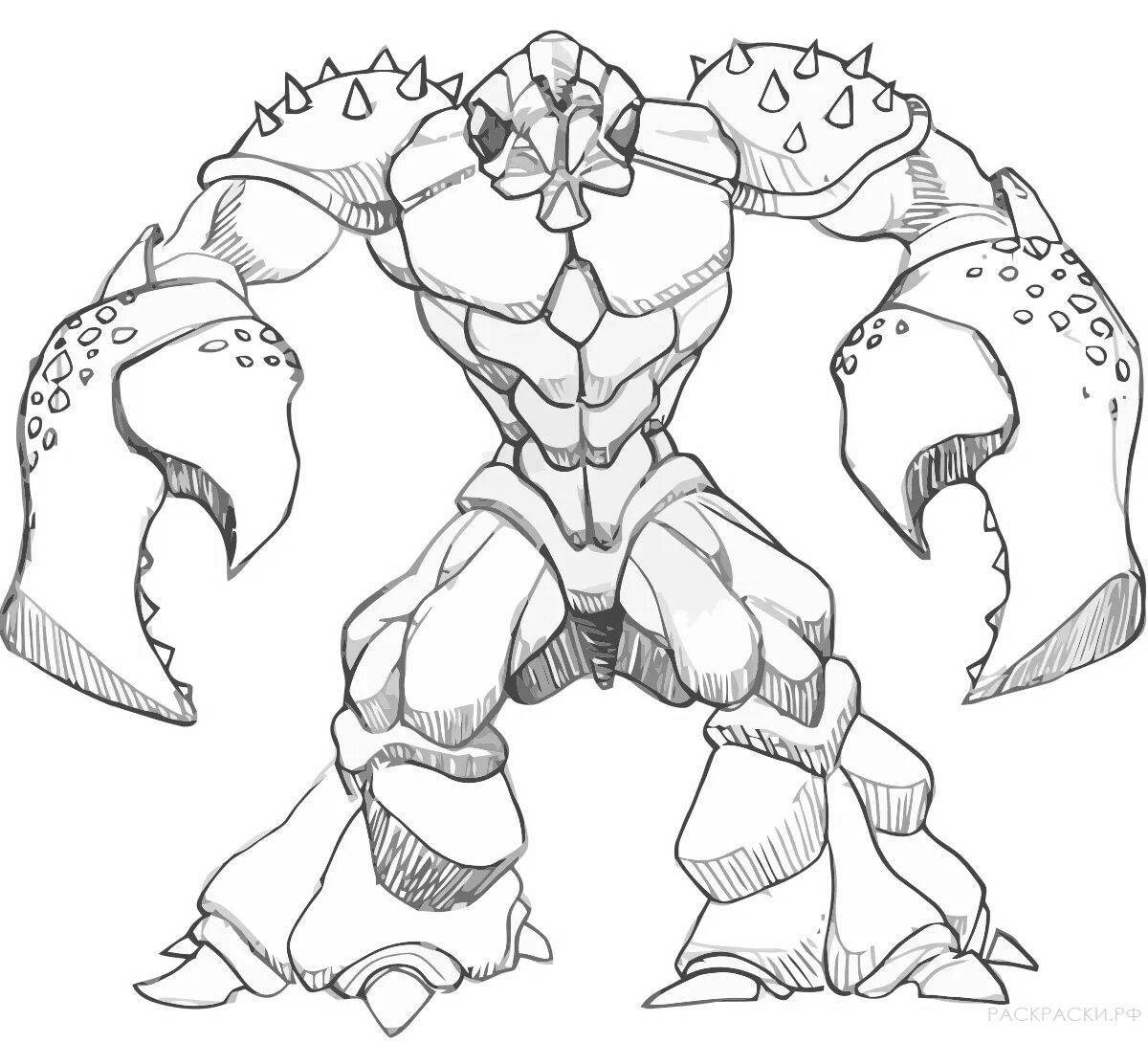 Экзотическая зеленая раскраска