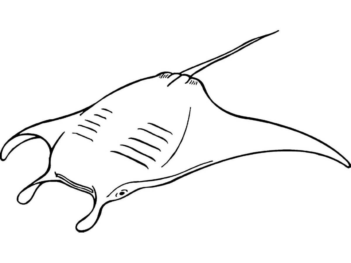 Violent manta ray coloring
