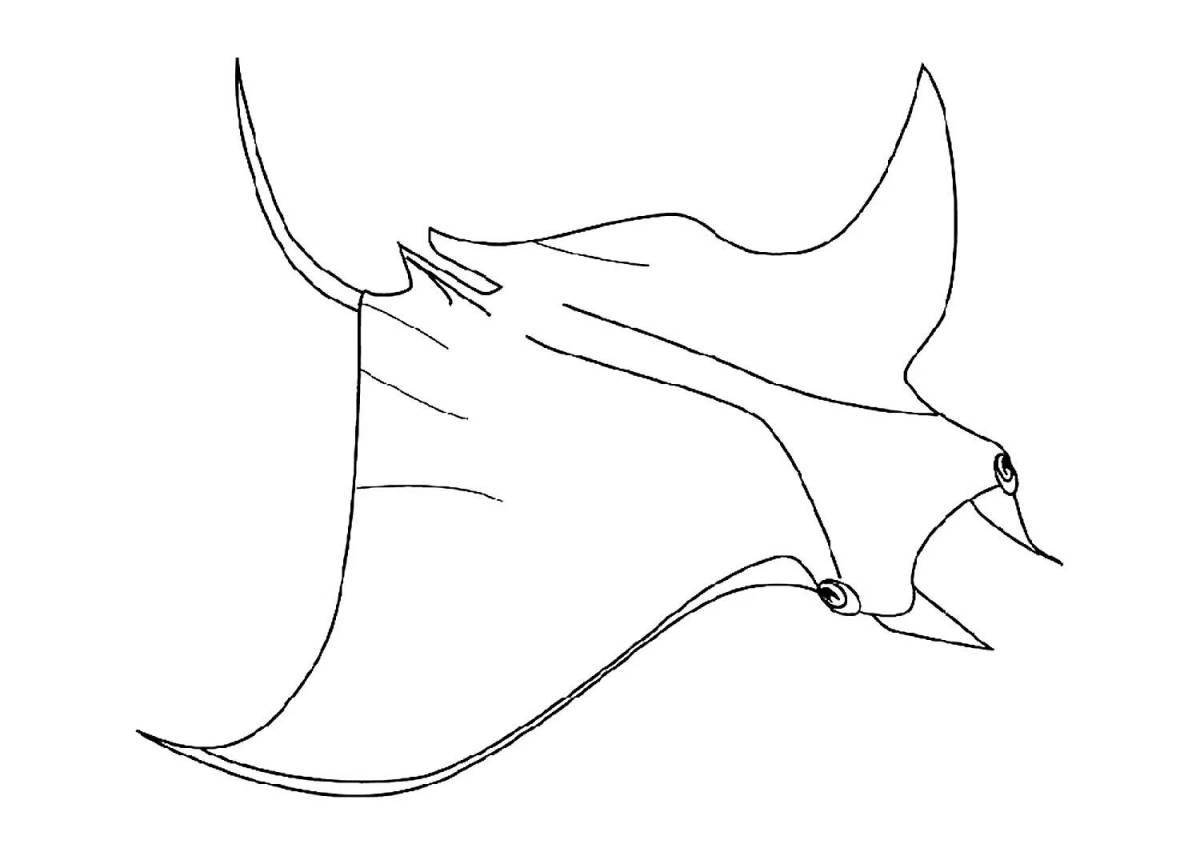 Living manta ray coloring page