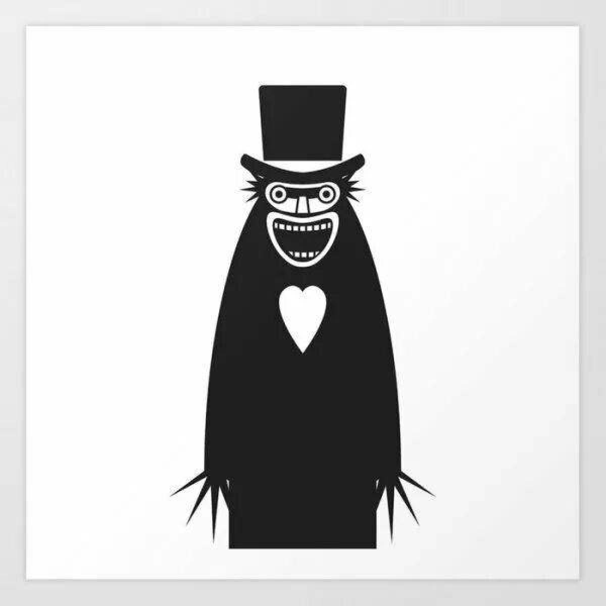 Creepy babadook coloring page