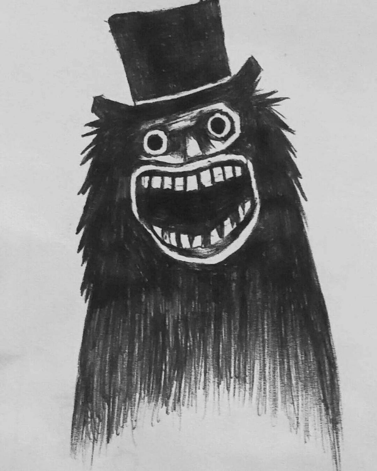 Coloring page of the nasty babadook
