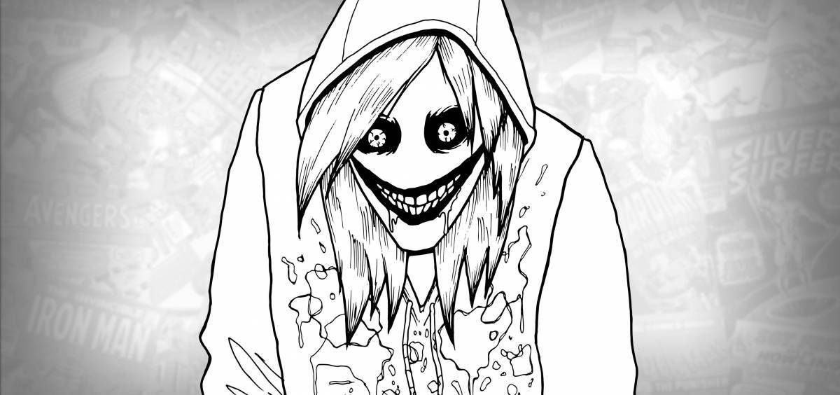 Terrifying babadook coloring page