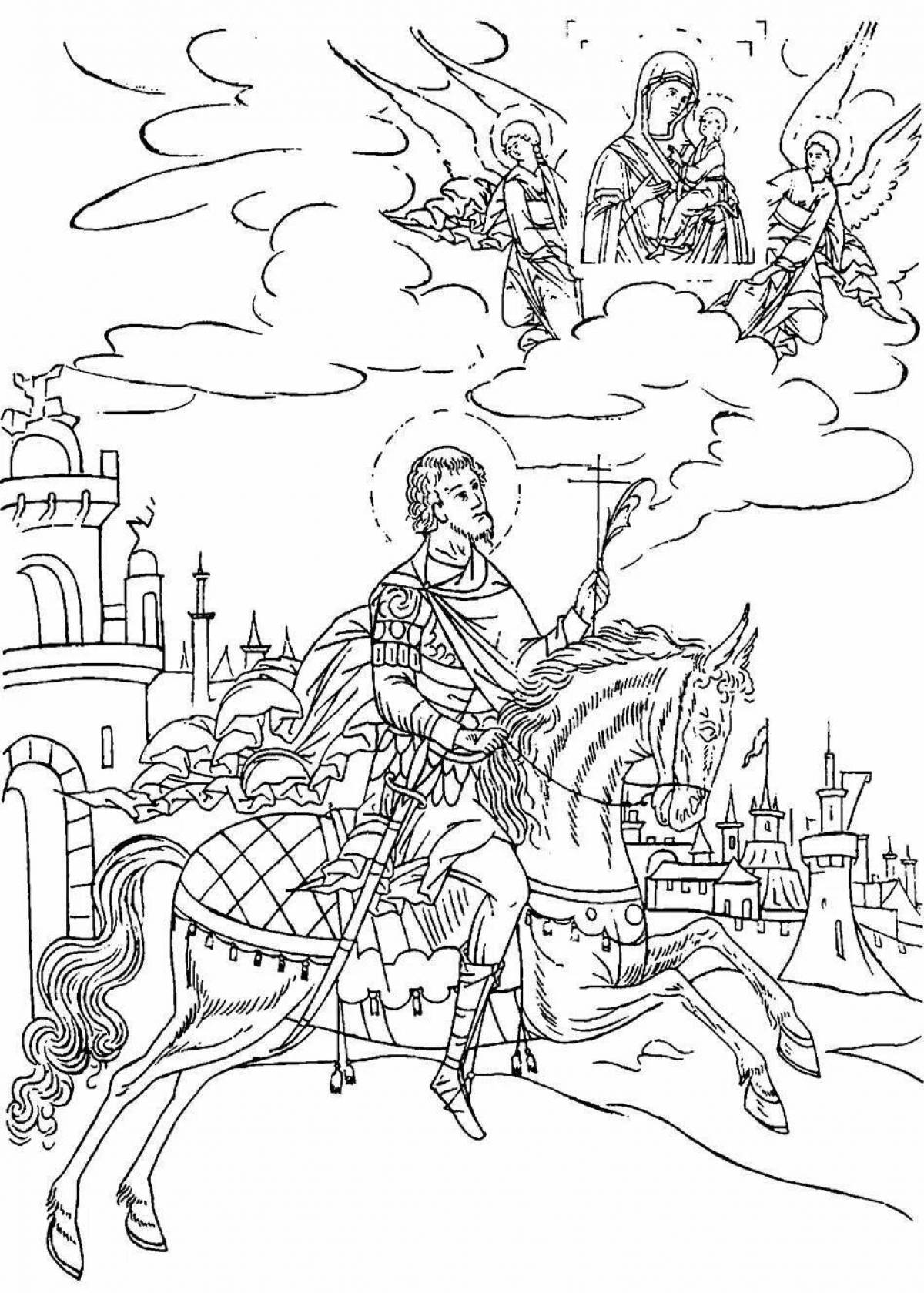 Великий александр невский раскраска