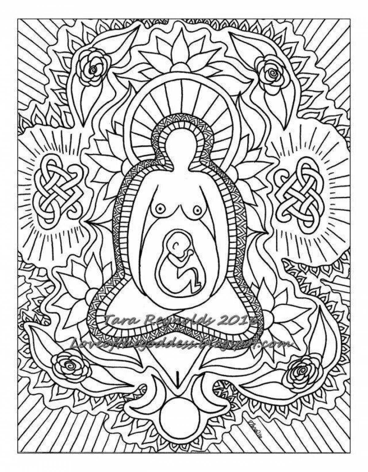 Refreshing pregnancy coloring page