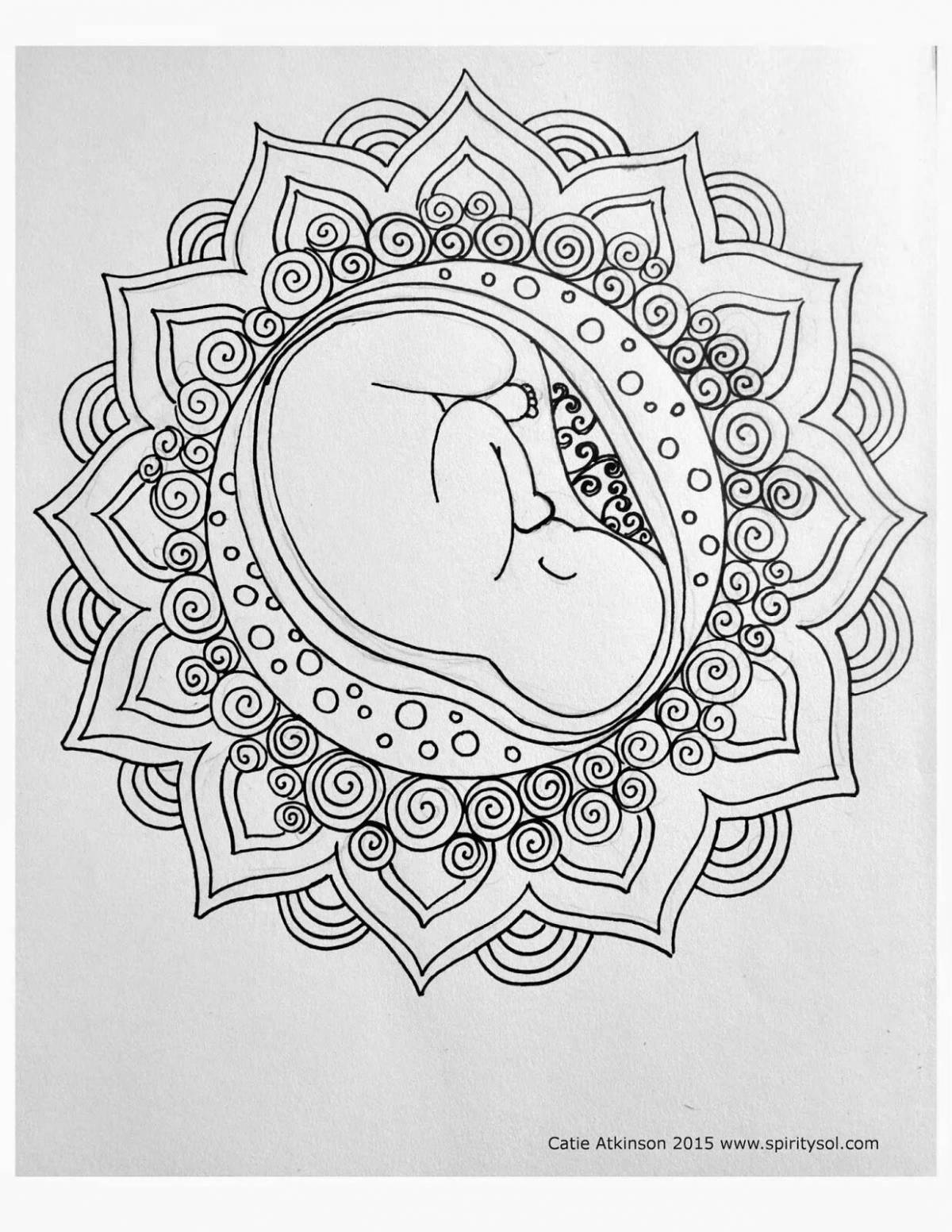 Awesome pregnancy coloring page