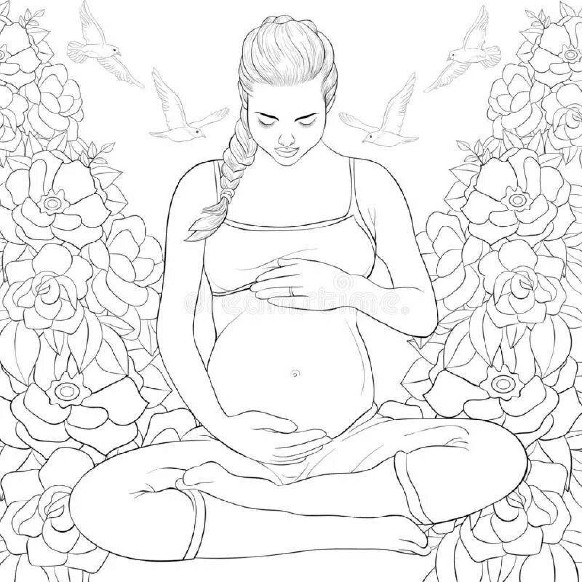 Wonderful pregnancy coloring page