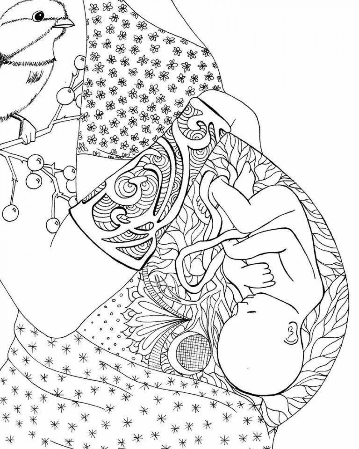 Sharp pregnancy coloring page