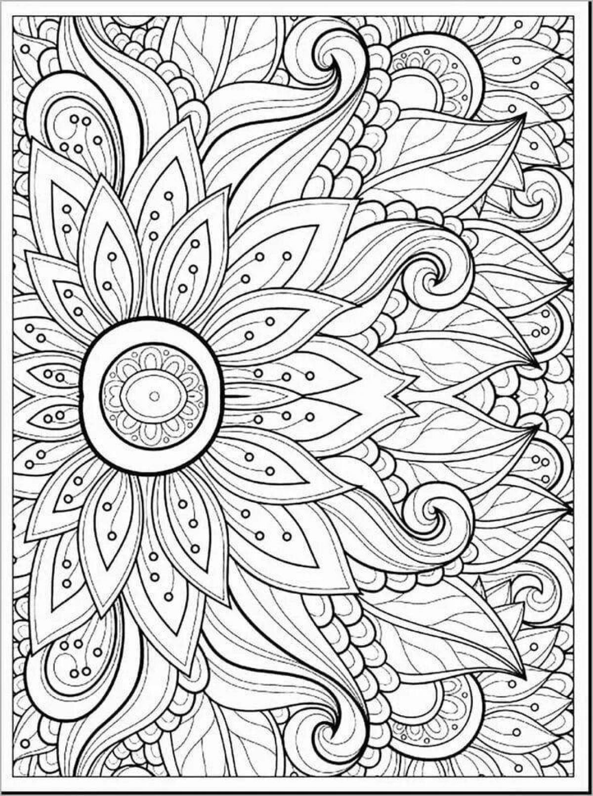 Photo Soothing psychological anti-stress coloring book
