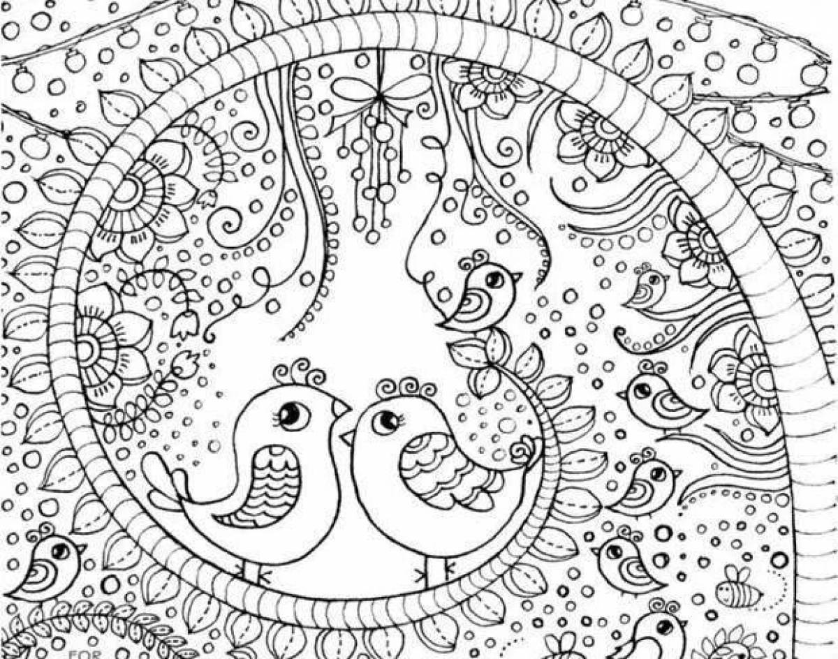 Photo Charming psychological anti-stress coloring book