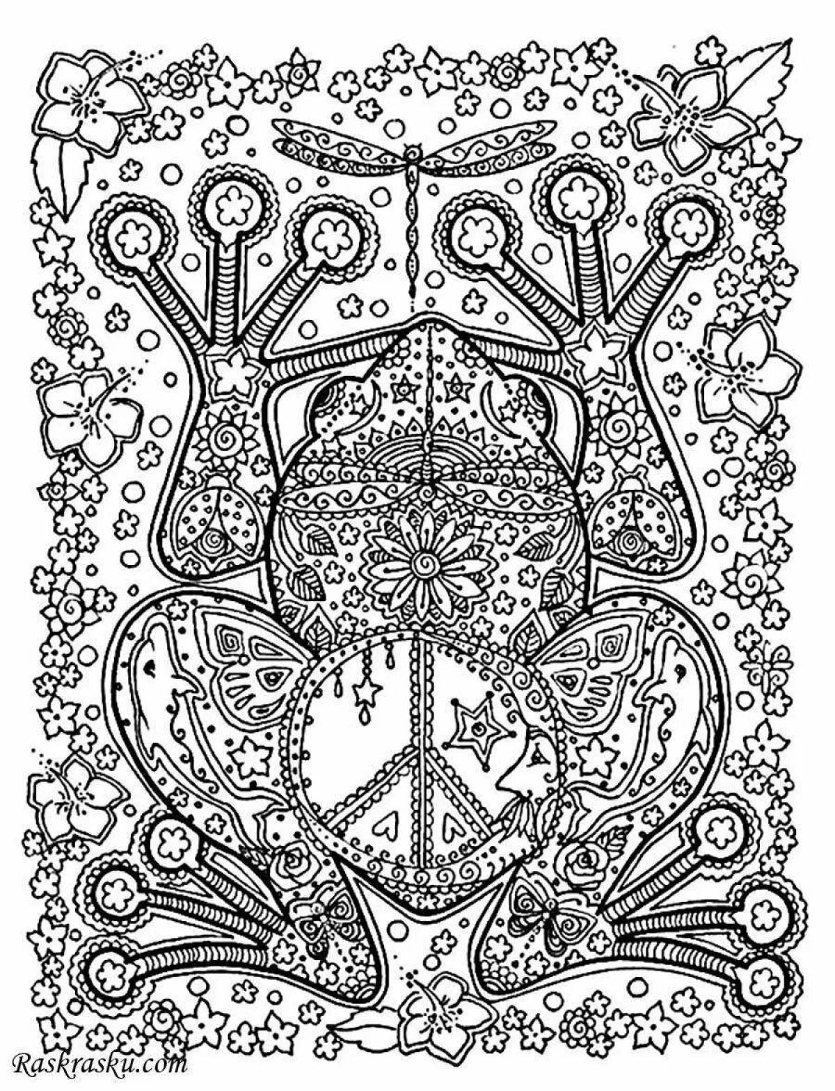 Cheerful psychological anti-stress coloring book