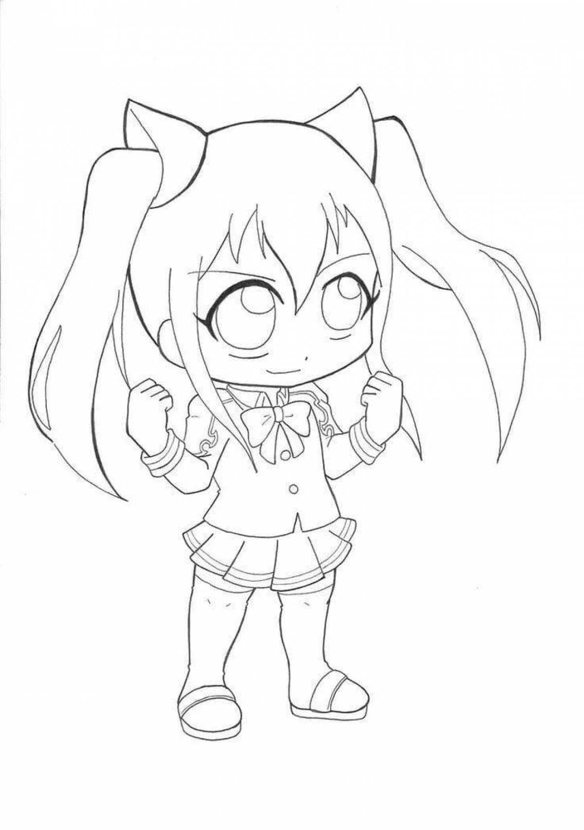 Фантастическая страница раскраски chibi maker