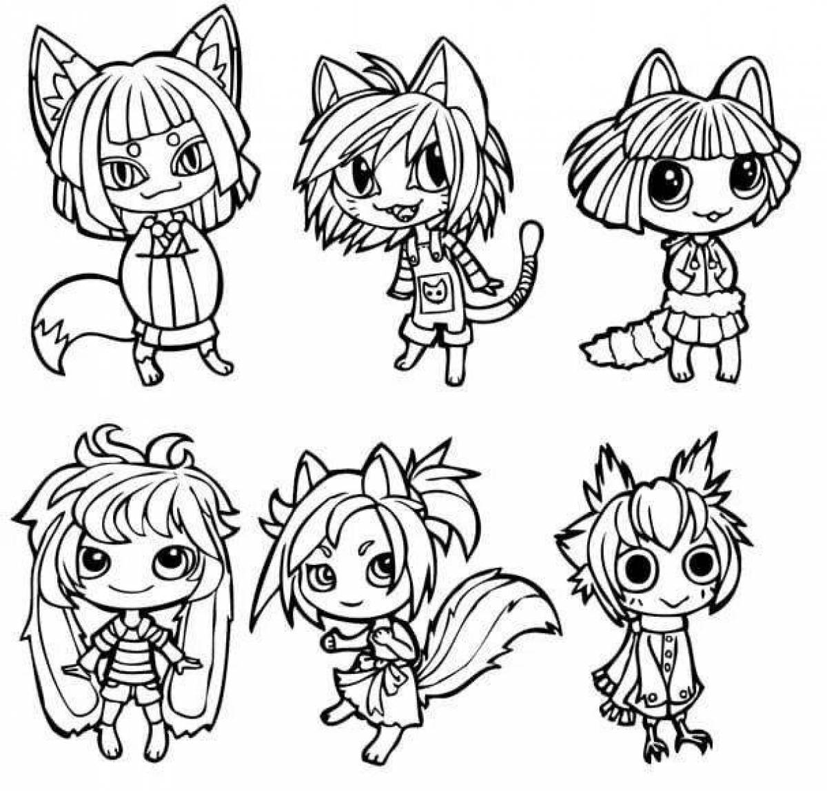 Bright chibi maker coloring page