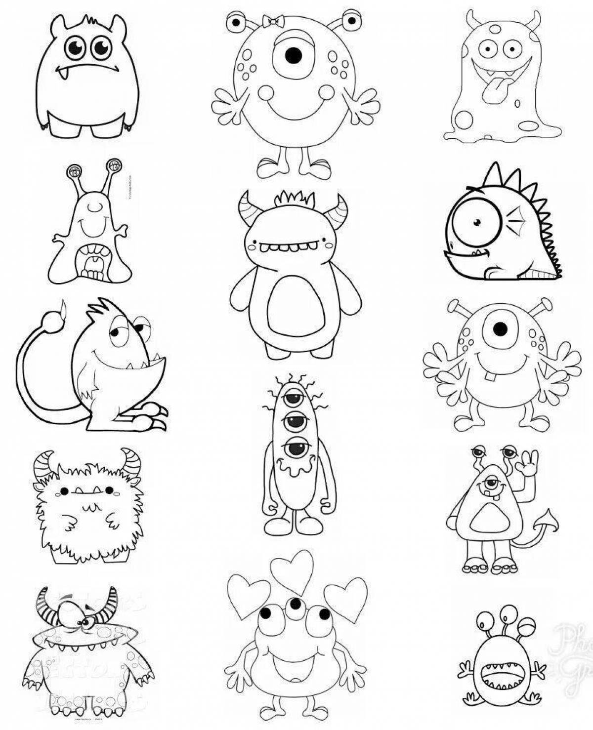Amazing coloring pages funny monsters