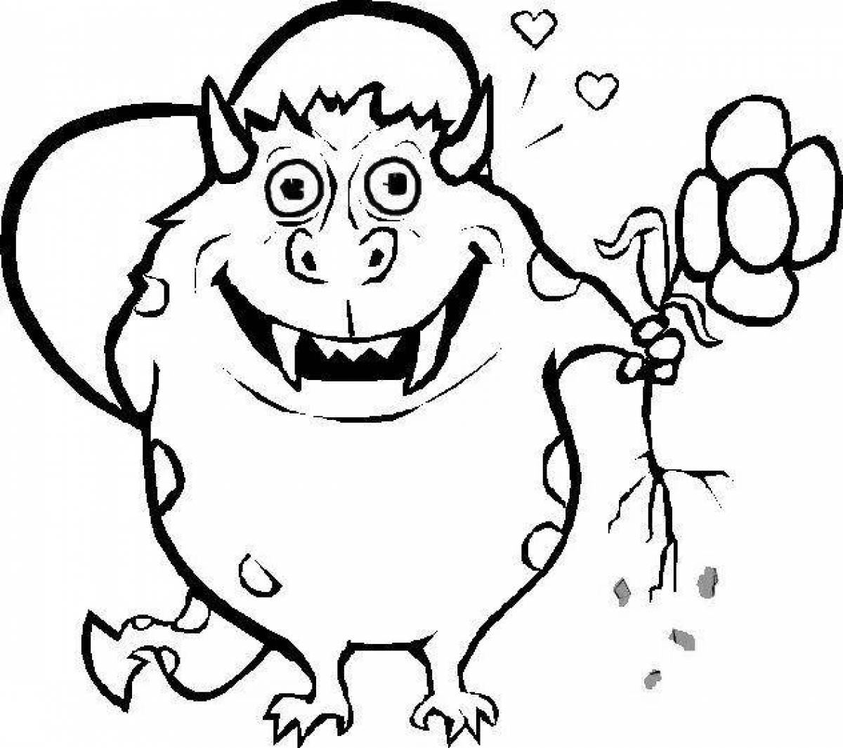 Outlandish coloring pages funny monsters