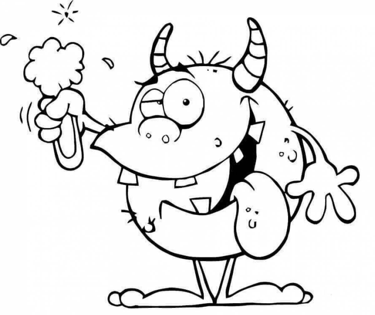 Crazy coloring funny monsters