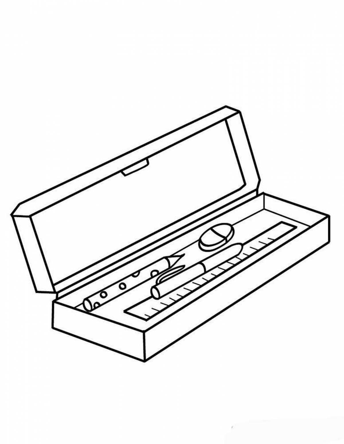 Adorable pencil case coloring page