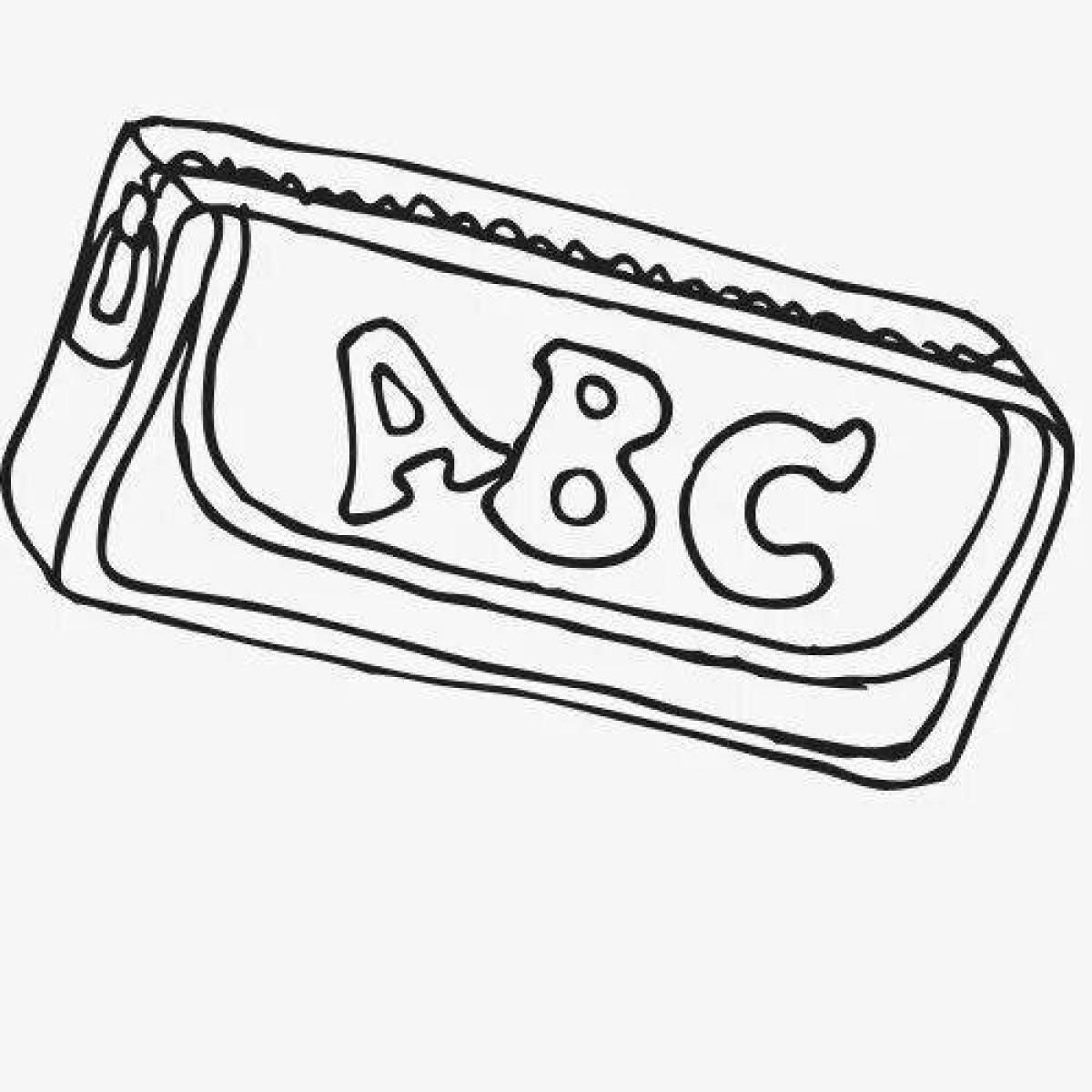 Coloring page fancy school pencil case