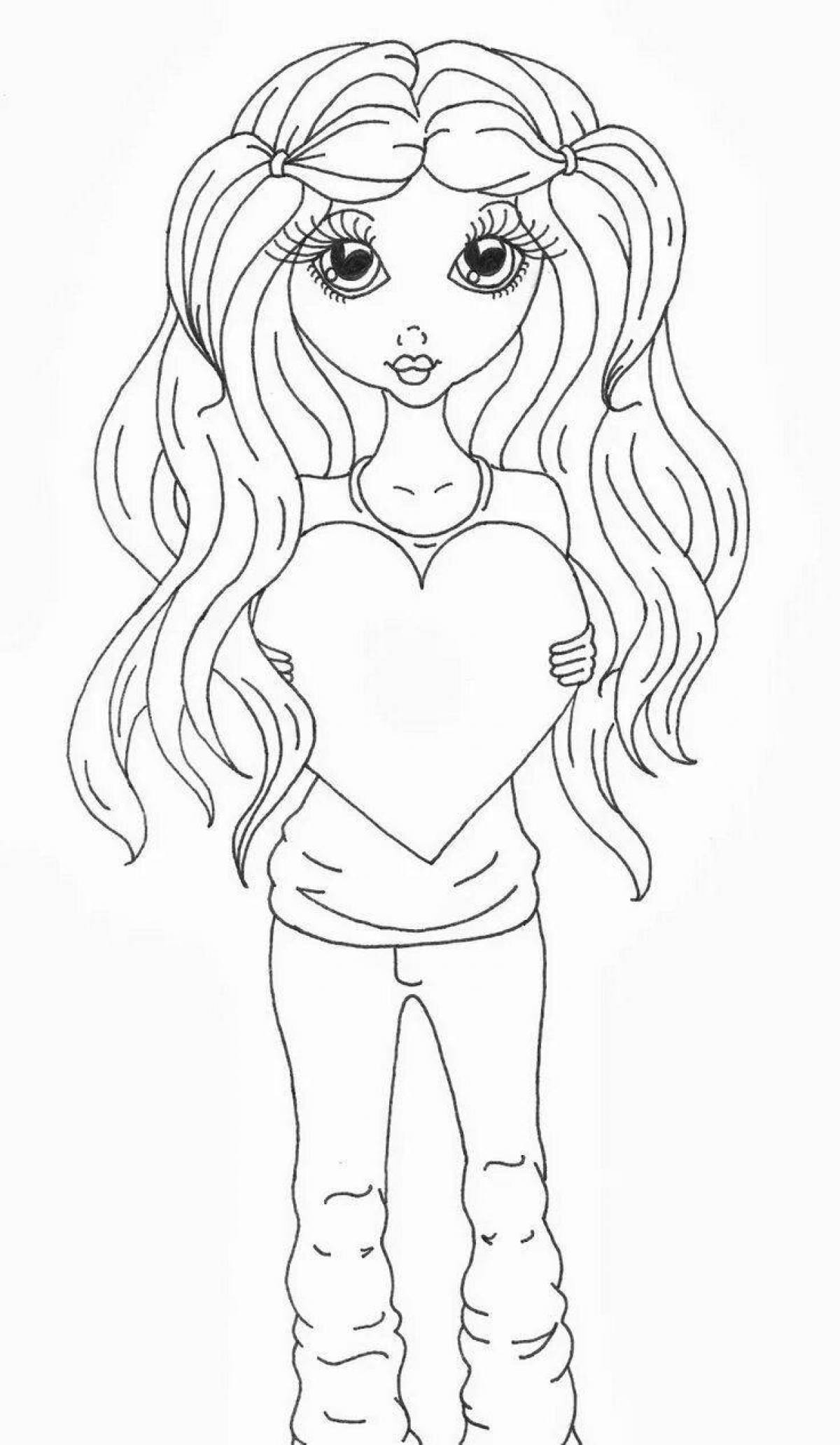 Lovely lp girls coloring page