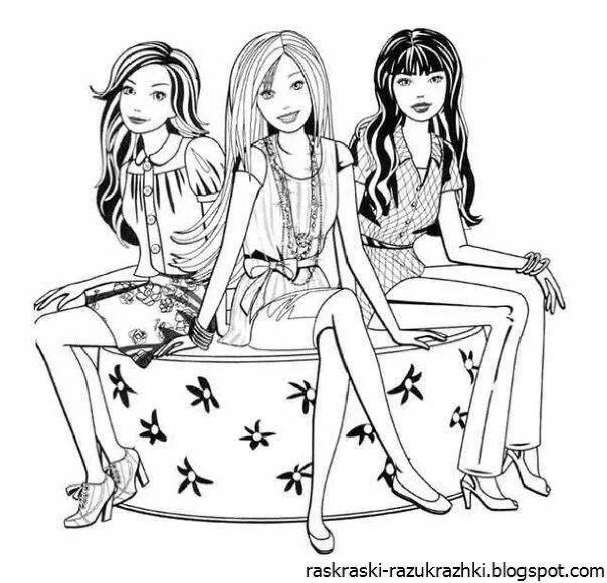 Fun girls from lp coloring book
