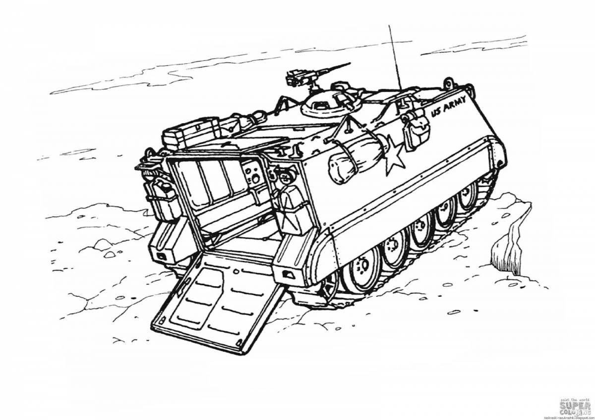 Combat vehicle coloring page