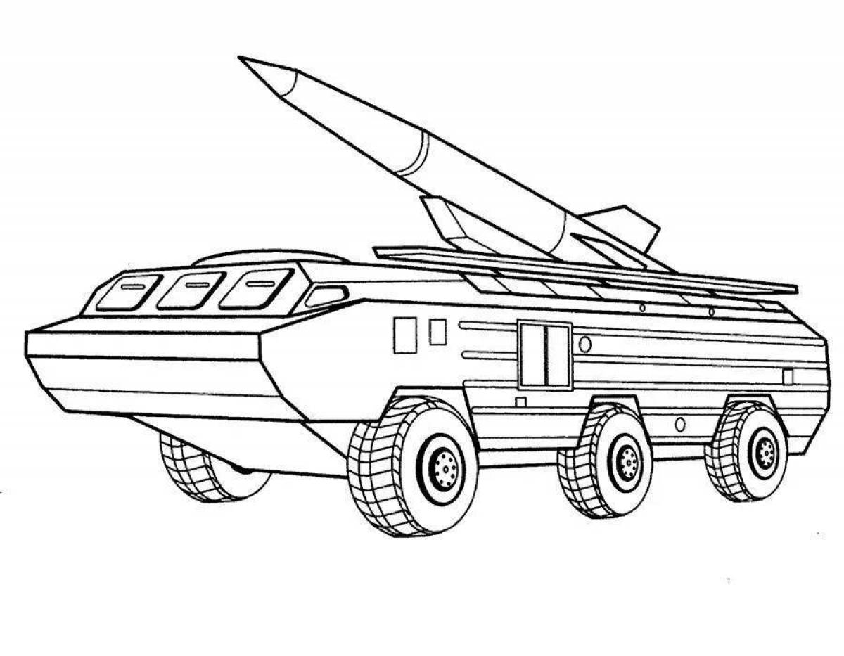 A strikingly imposing combat vehicle coloring page