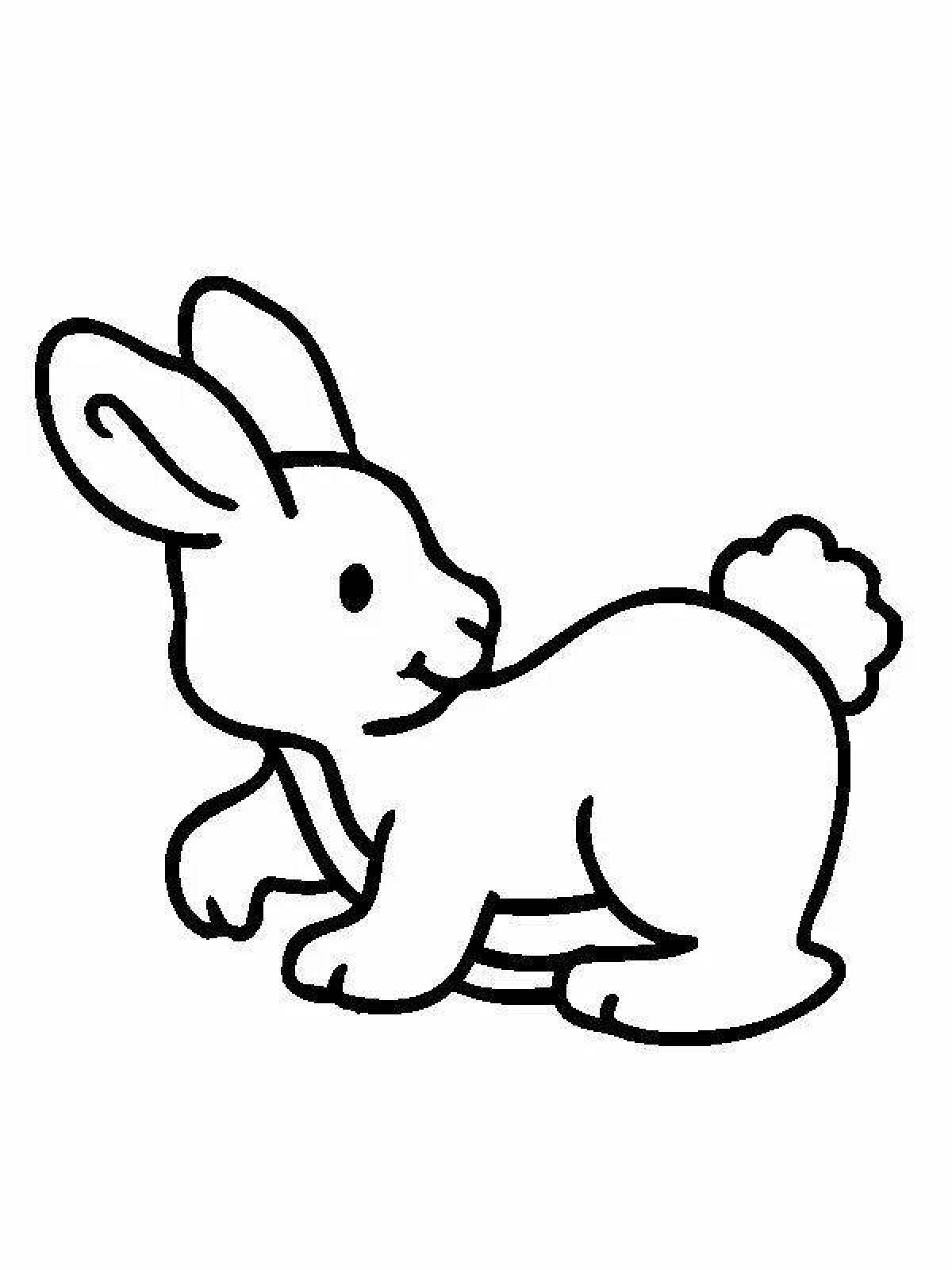 Happy hare coloring page