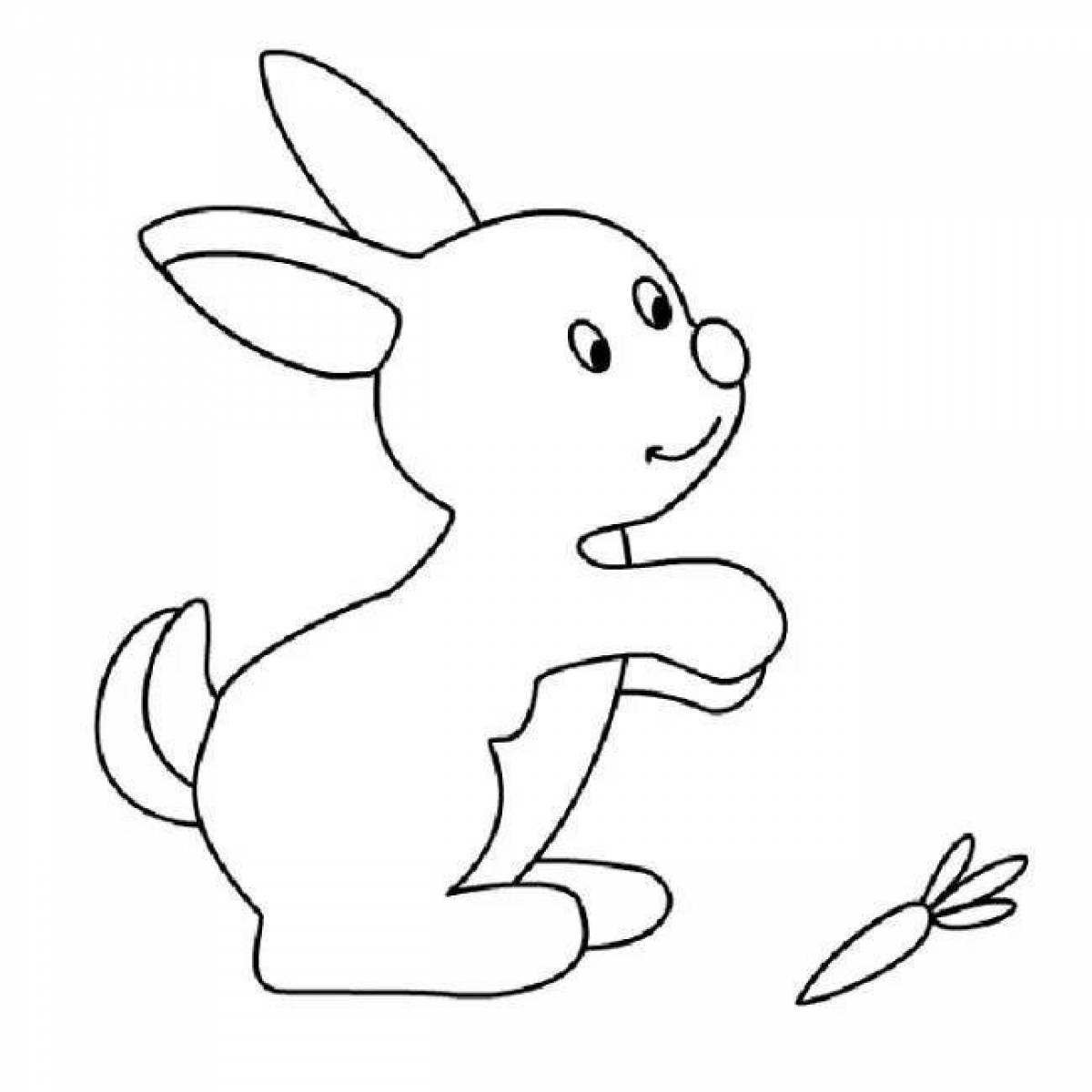 Playful hare coloring page