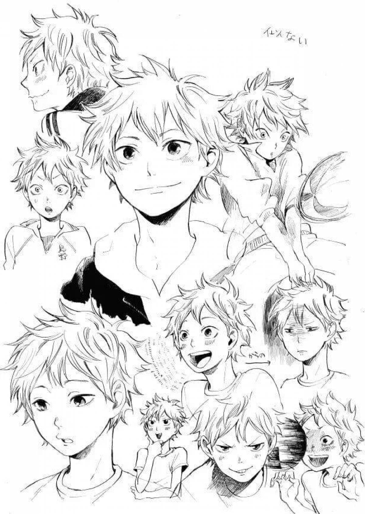 Hinata's dazzling shoes coloring page