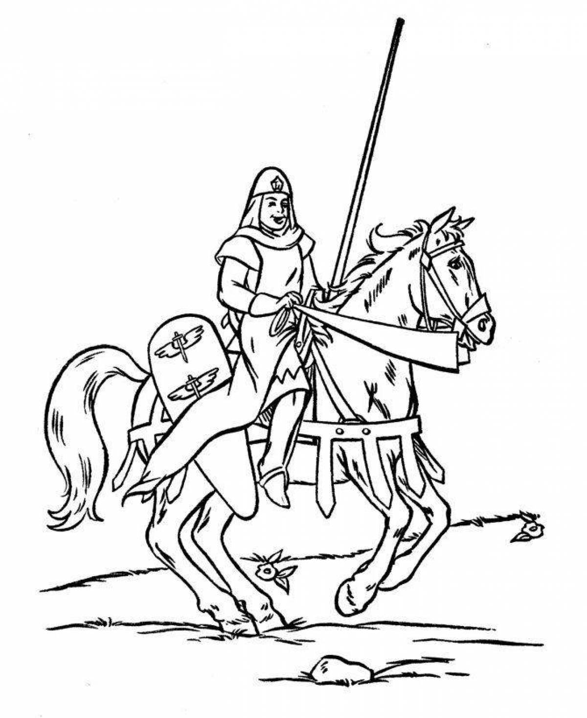 Раскраска королевские средневековые рыцари