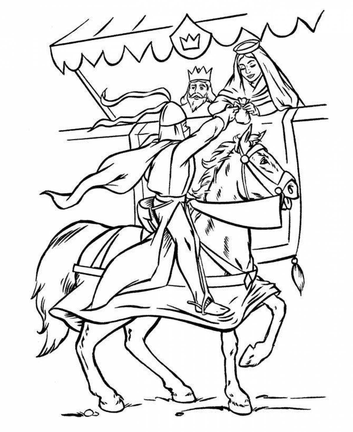 Fearless medieval knights coloring page