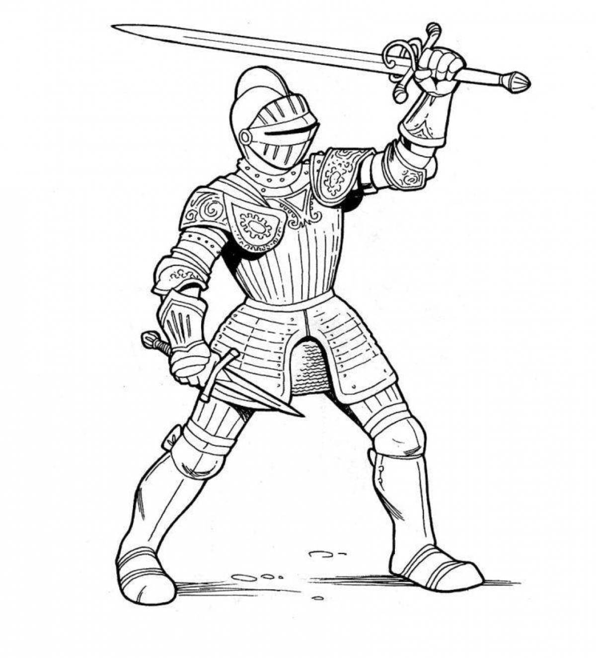 Coloring book famous medieval knights