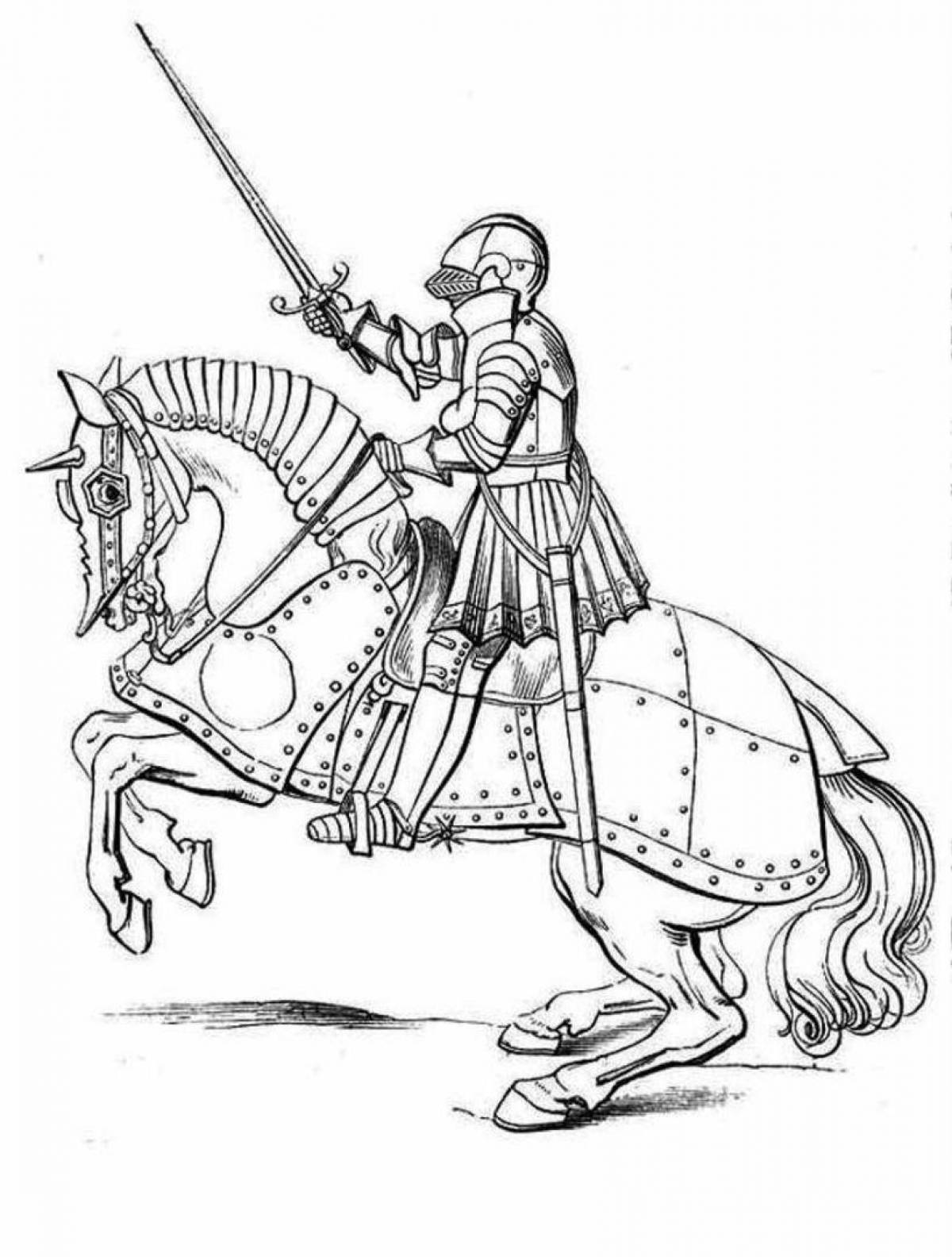 Photo Shiny medieval knights coloring book