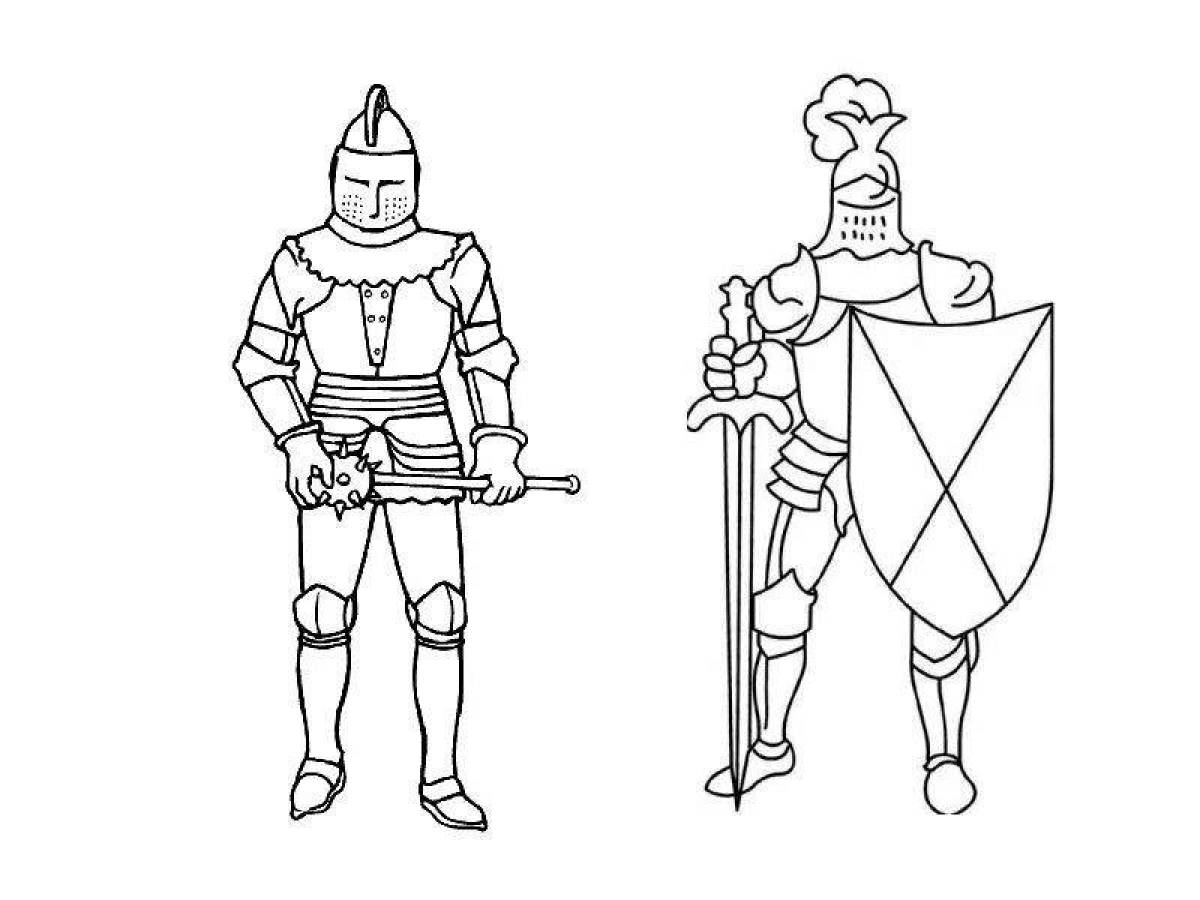 Раскраска великие средневековые рыцари