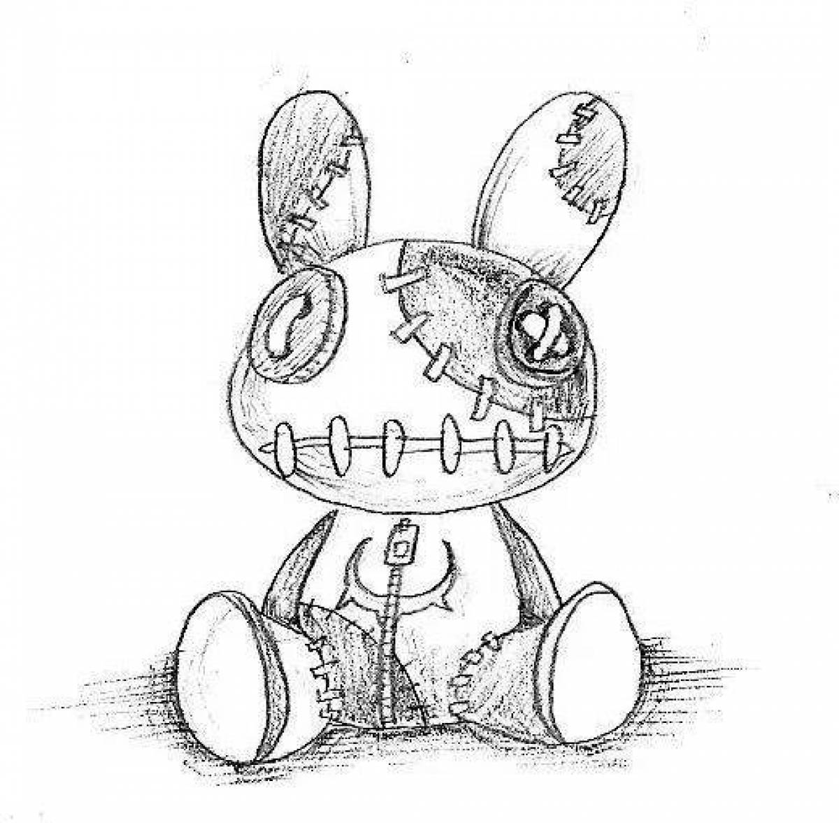 Coloring mystical voodoo doll