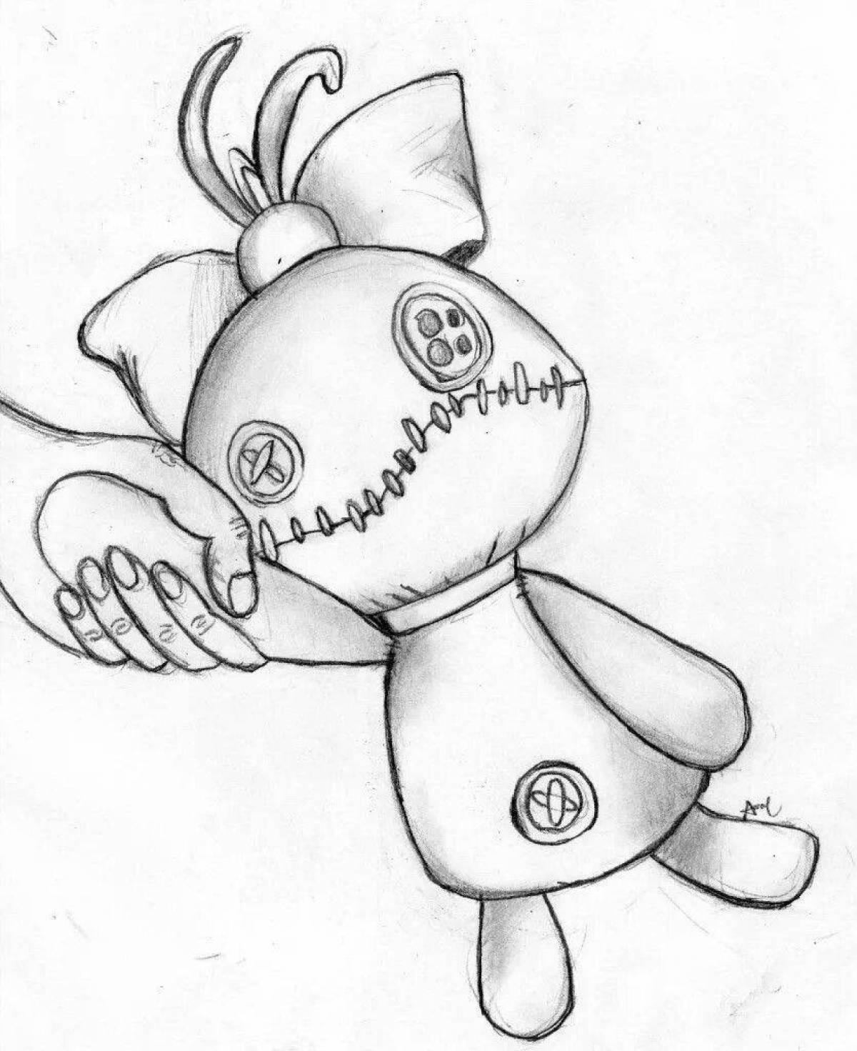 Coloring page magical voodoo doll