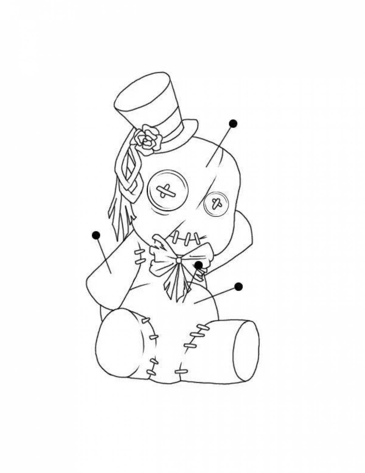 Awesome voodoo doll coloring page