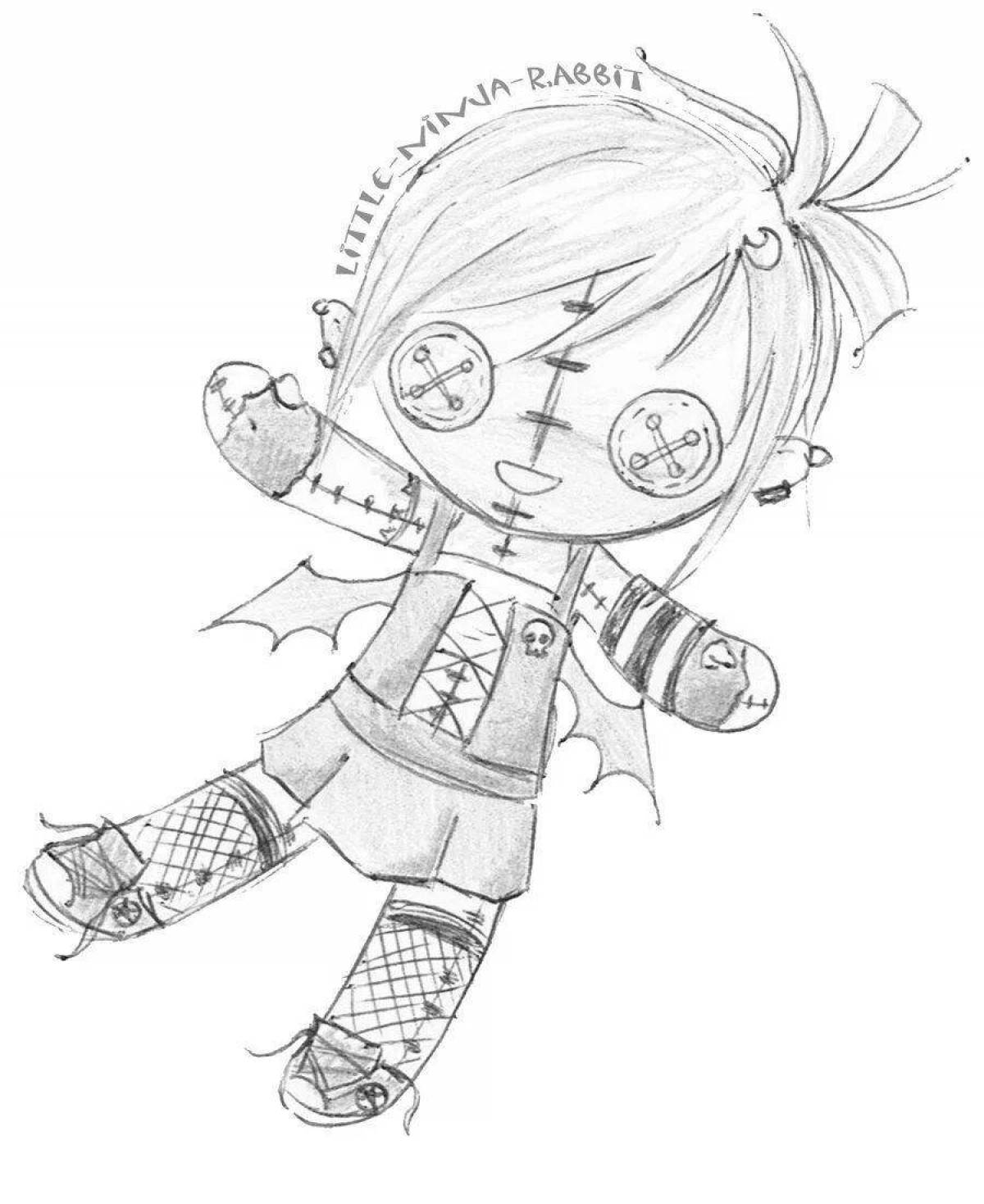 Coloring exotic voodoo doll