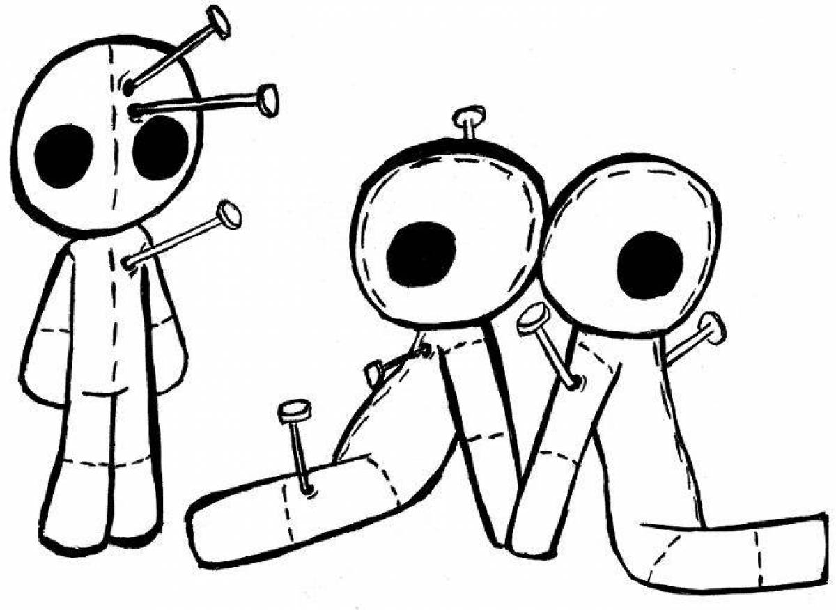 Exquisite voodoo doll coloring page