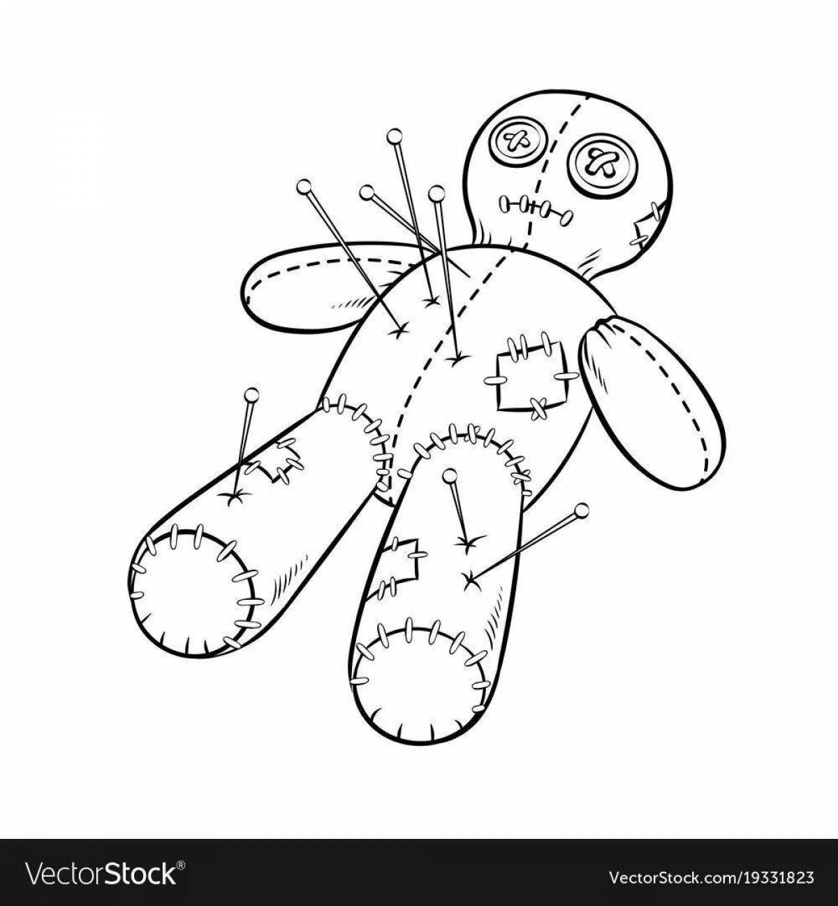 Gorgeous voodoo doll coloring page