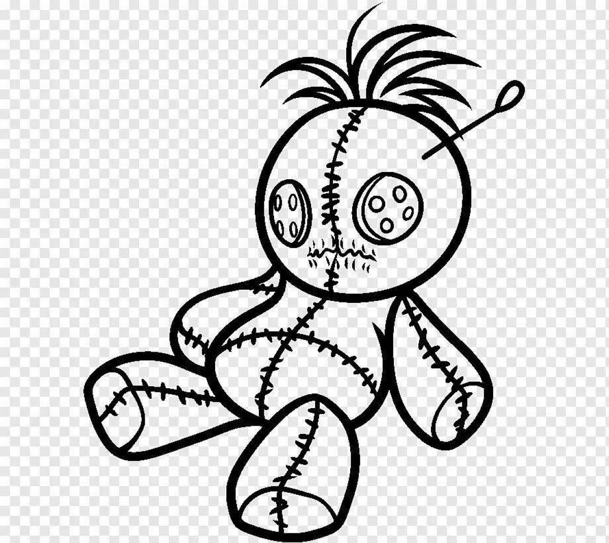 Coloring page mysterious voodoo doll