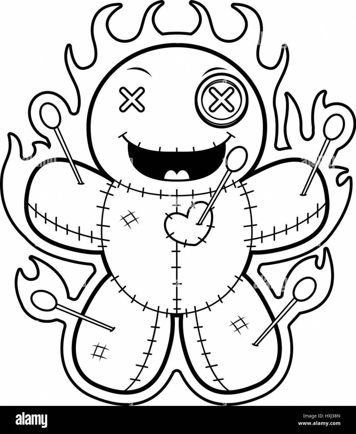 Outstanding Voodoo Doll Coloring Page
