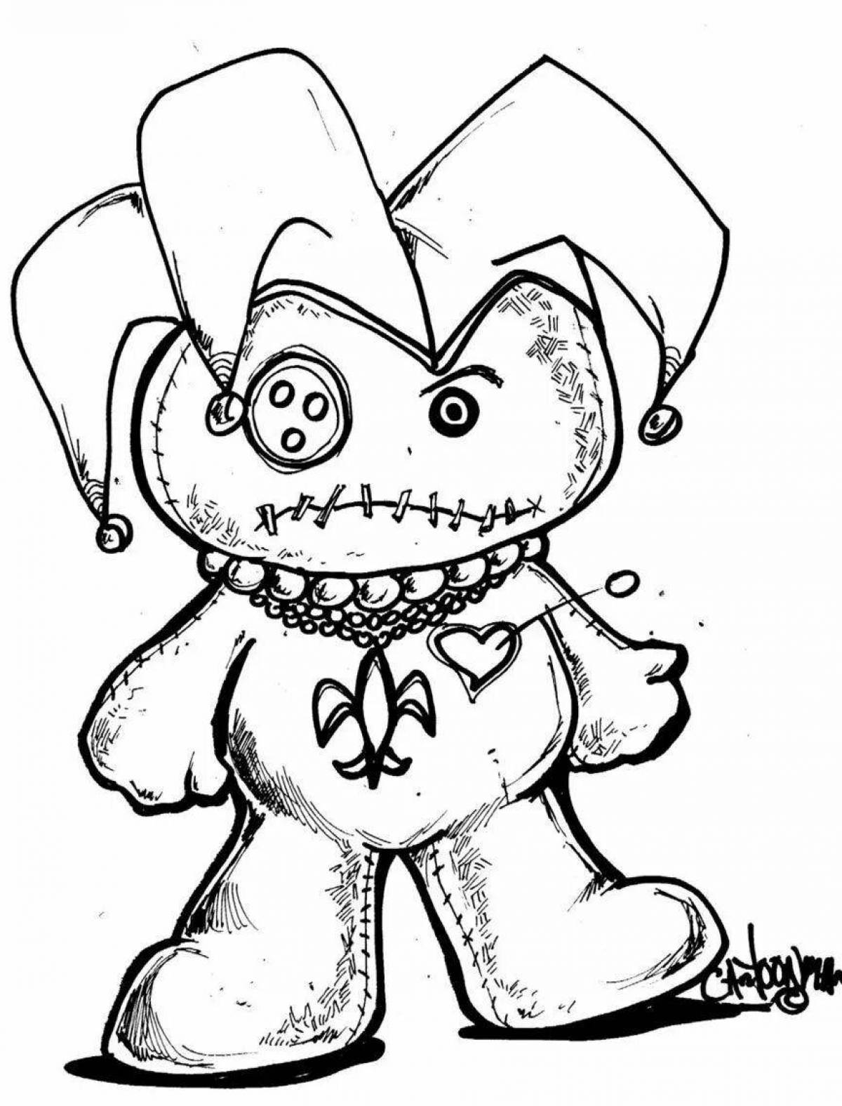 Coloring page sexy voodoo doll