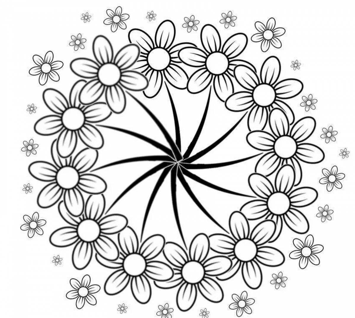 Coloring page dazzling chamomile flower