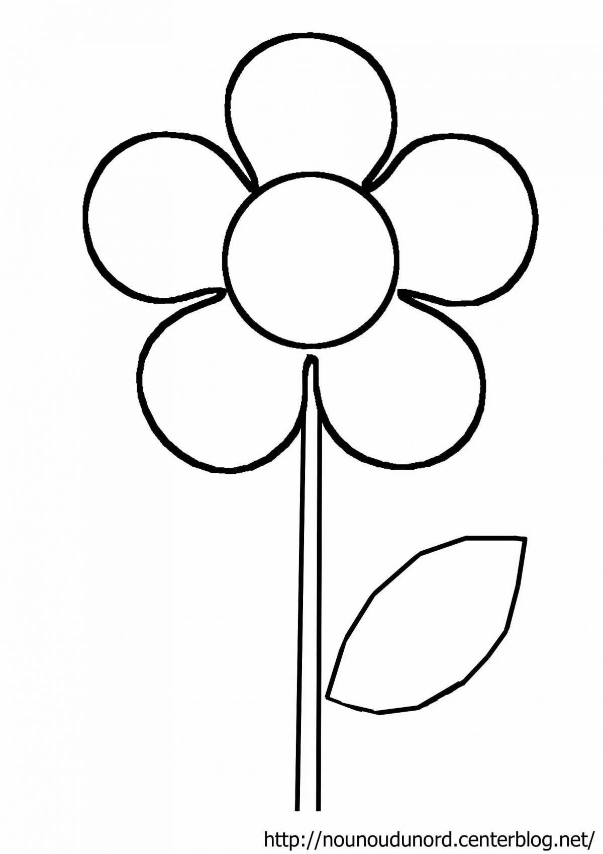 Coloring page playful chamomile flower