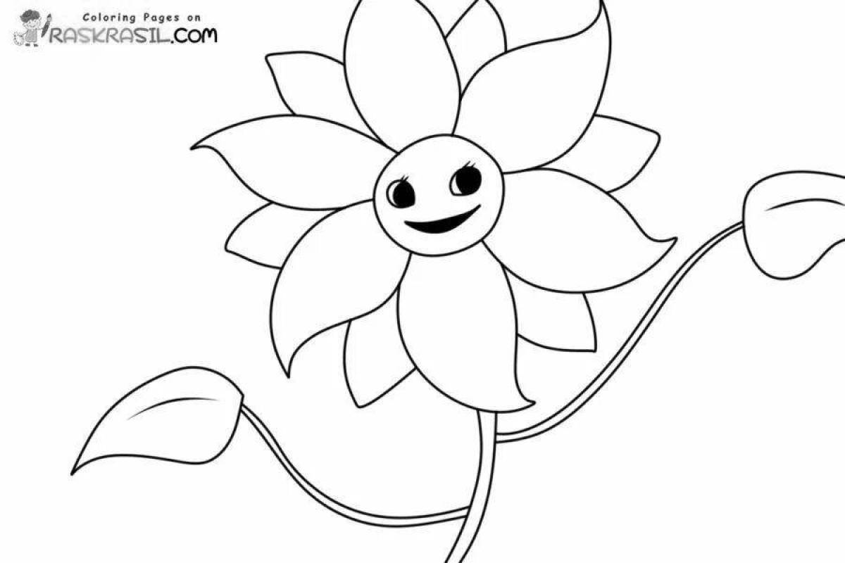 Colour cascading flower chamomile coloring page