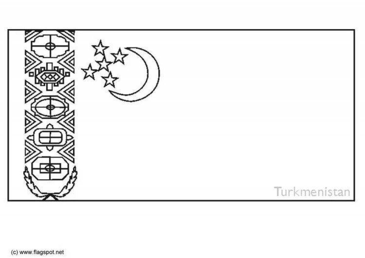 Attractive tajikistan flag coloring page